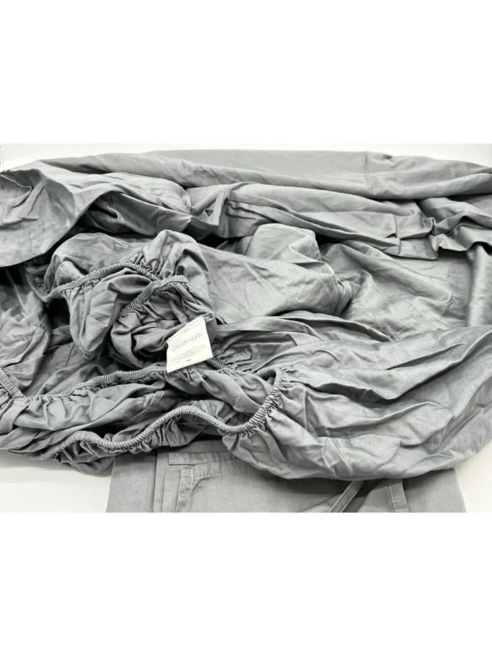 Calvin Klein 100% Cotton Flat & Fitted Sheet Set King Size Luxury Gray